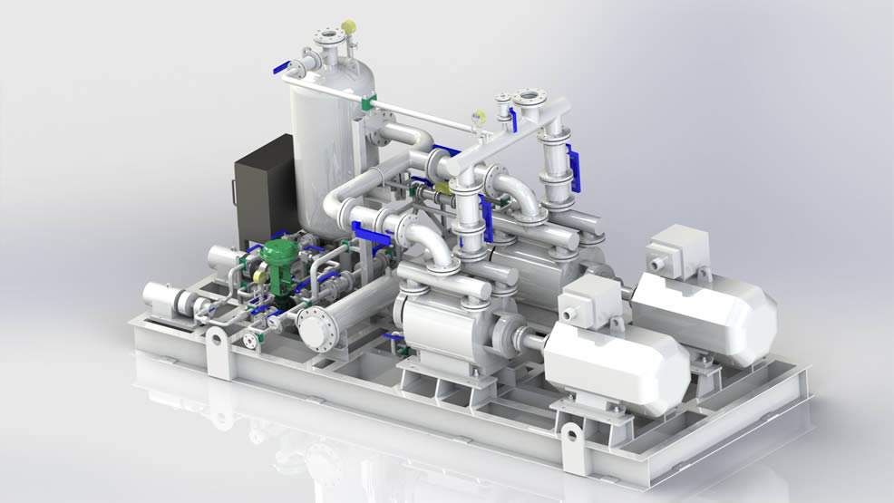 Double pump valve group pry