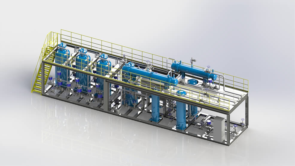 Three tower dehydration pry (water-cooled type)